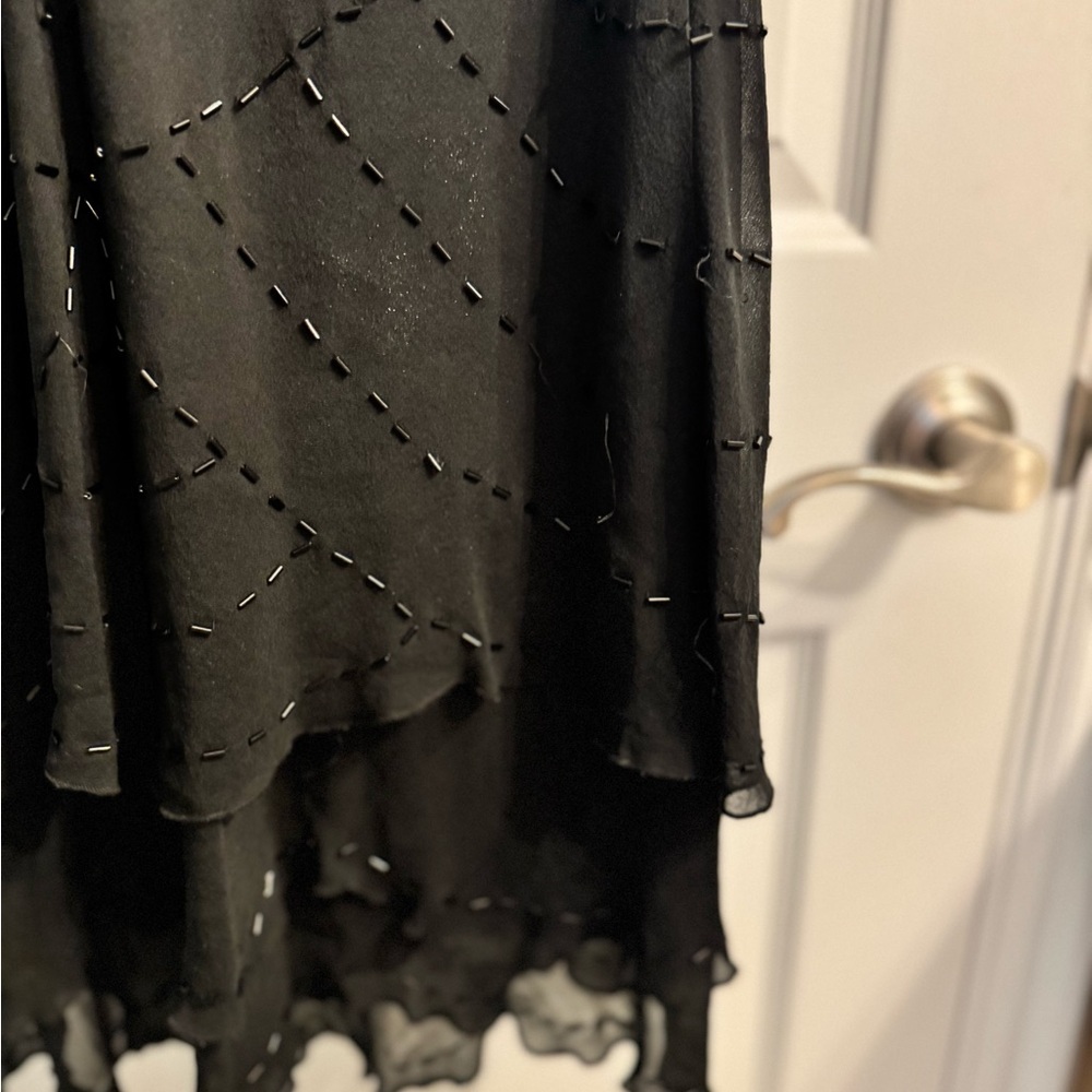 Vintage Jones New York Black Beaded Mini Dress - Picture 9 of 12